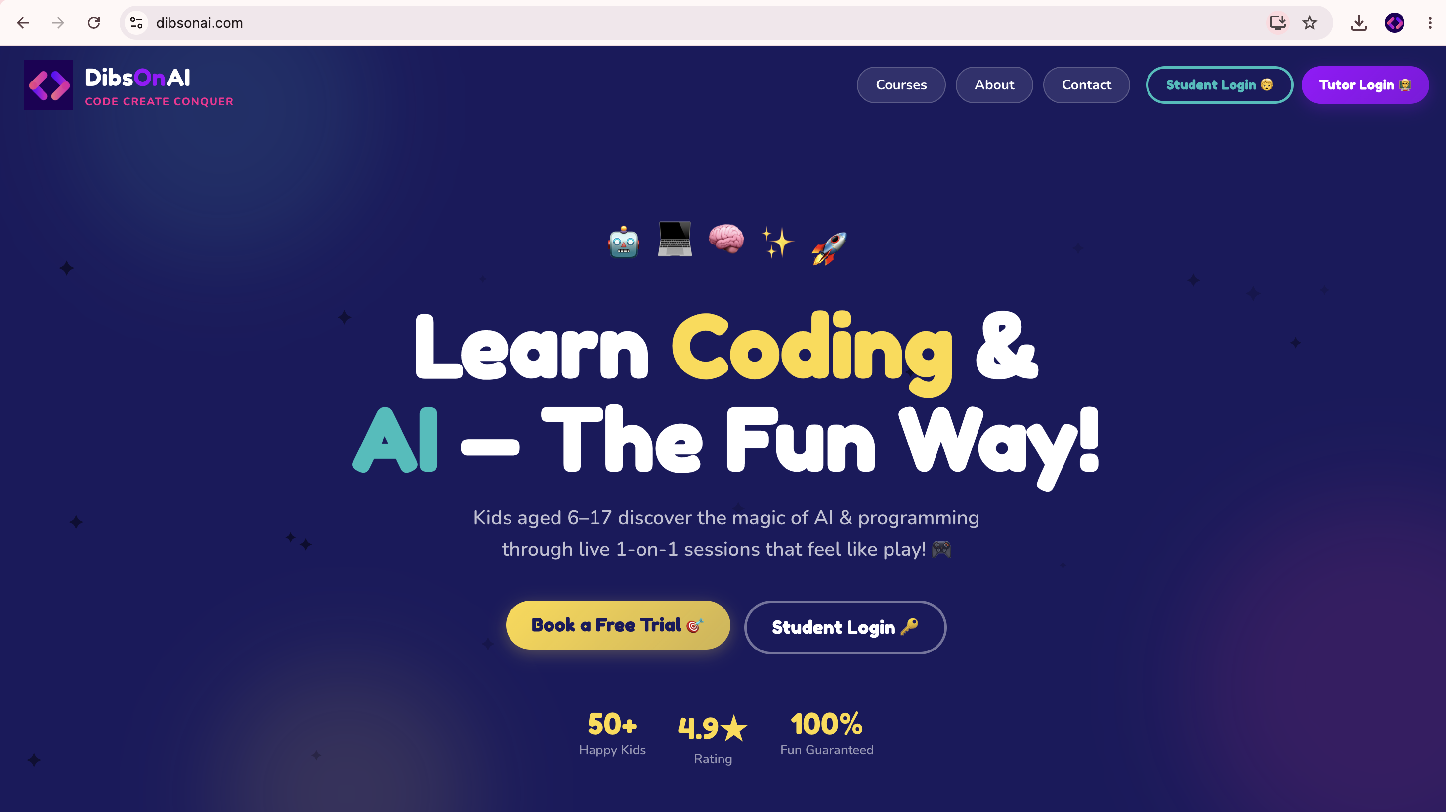 DibsOnAI website design by TurtleJade